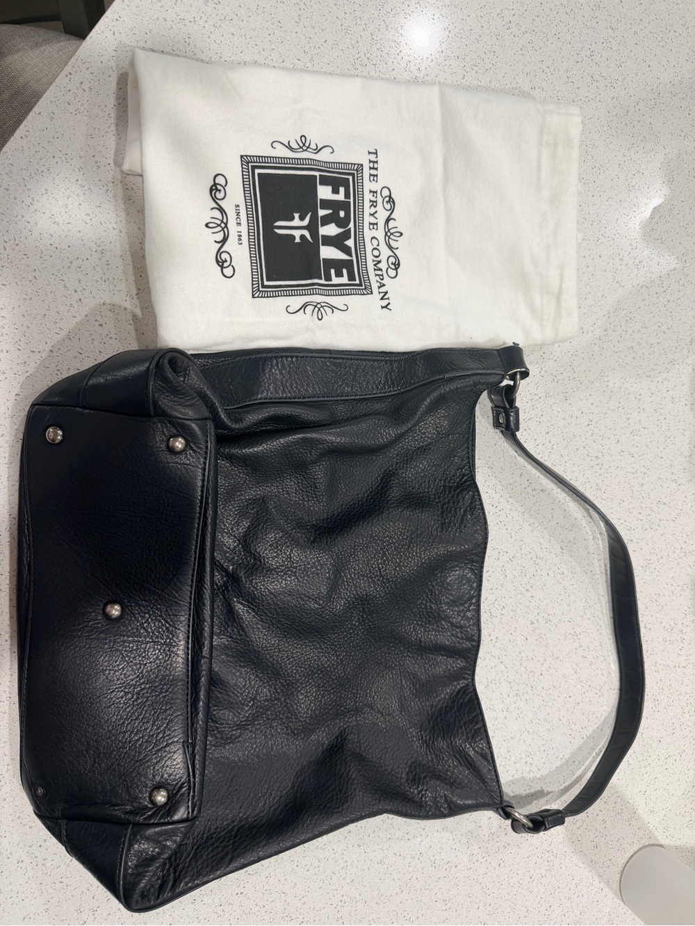 Frye Black Leather Tassel Hobo Bag - Picture 3 of 5